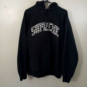 Supreme Hearts Logo Black Hoodie LG